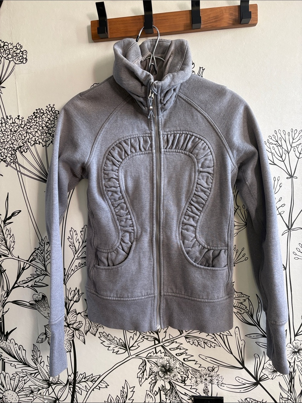 lululemon athletica Light Gray Quilted-Accent Full-Zip Hoodie